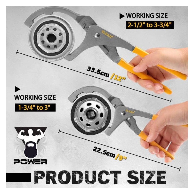 ELEAD 9-Piece Ultimate Oil Filter Wrench Set - Professional Oil