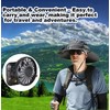 Solar Powered Fan Hat with 2 Removable Fans Wide Brim