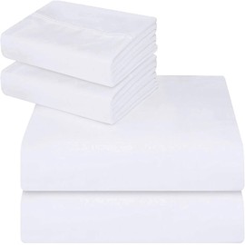 ComfyWell Single Bed Sheets - Deep Fitted Single Sheet 14 inch (35 cm) - Soft Brushed Microfibre Fabric White Bedding- Shrinkage and Fade Resistant. (Single (90x190cm), White)
