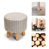 H&B Luxuries Fabric Round Padded Ottoman Foot Rest Stool