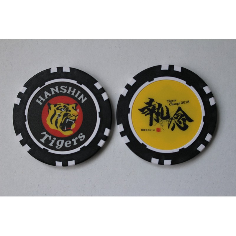 Golf Marker, Hanshin Tigers Tip Marker, Green, Casino Chip, Round