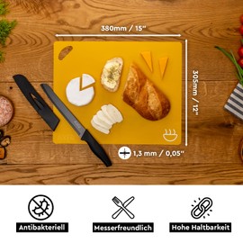 Axer Küchen Schneidebrett Kunststoff Groß - 4-teilige Schneidematte Küche Flexibel - Buntes Schneidebrett Set Spülmaschinenfest - Schneidbrett Set