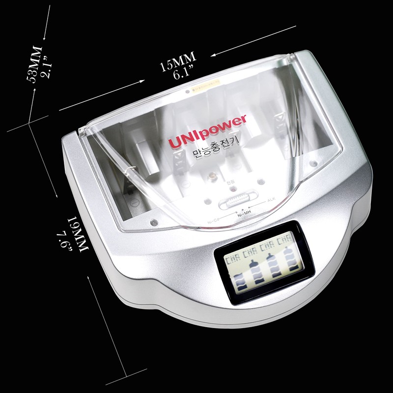 Tsongching Alkaline Battery Charger|Universal Charger for Alkaline/NiMh/NiCd Size AA/AAA/C/D/9V Batteries