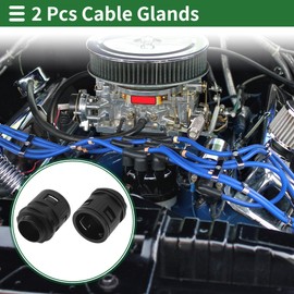 Partuto M32x1.5 Cable Glands 34.5mm / 1.36" Bellows Quick Connector Straight PA6 Nylon Black 2 Pcs