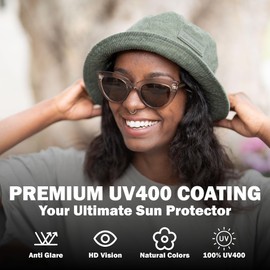 BLUE CUT Women Polarized Sunglasses Trendy Vintage Classic Style UV-400 Protection