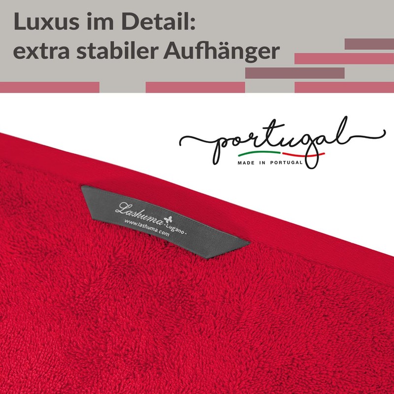 Lashuma Küchentücher Frottee Rot, Lugano 4er Set Kinderhandtücher 30x50 cm