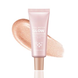 Natural Glow Illuminator Glotion,True Match Natural Glow Enhancer,Bronzing Drops Makeup Highlighter For Radiant,Hydrating Moisturizing Highlighter Lightweight Base (#2 Light, One Size)