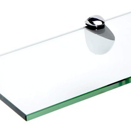 Spancraft Glass Peacock Glass Shelf, Chrome, 8 x 24