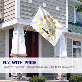 Anley Fly Breeze 3x5 Foot Rhode Island State Flag - Vivid Color and Fade Proof - Canvas Header and Double Stitched - Rhode Island RI Flags Polyester with Brass Grommets 3 X 5 Ft