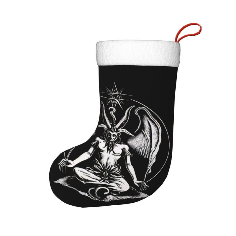 FYCFSLMY Baphomet Satan Devil Large Christmas Stockings, Xmas Tree Fireplace