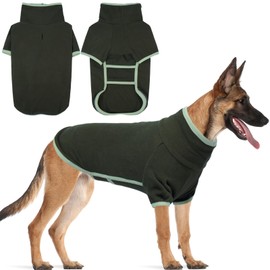 Yternal Dog Sweater Warm Pets Coats Soft Dog Sweaters for Puppy Male Stretchy Puppys Clothes Turtleneck Pet Sweaters Pullover Classic Fleece Sweatshirt ArmyGreen XL
