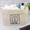 Large 'I Love Feet with Hearts' Canvas Organiser/Storage Bag (OR00032827)
