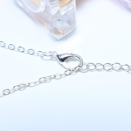 TseenYi Round Blue Evil Eye Pendant Necklace Fashion Simple Necklace with Adjustable Clavicle Jewelry for Women and Girls, 1 Count (Pack of 1), Metal Silver, Metal