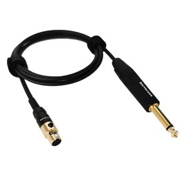 Darverson TA4F 4-pin Mini XLR to 1/4 6.35mm Guitar Bass Instrument Cable for Shure Transmitter with Gold Plated Connector
