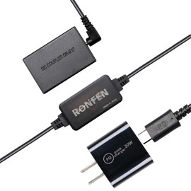 RONFEN DR-E17 DC Coupler Dummy Battery USB-C Cable PD Adapter Kit ACK-E17 AC Power Adapter Kit Compatible with Canon EOS M6 Mark II, M6, M5, M3 Mirrorless Digital Cameras.