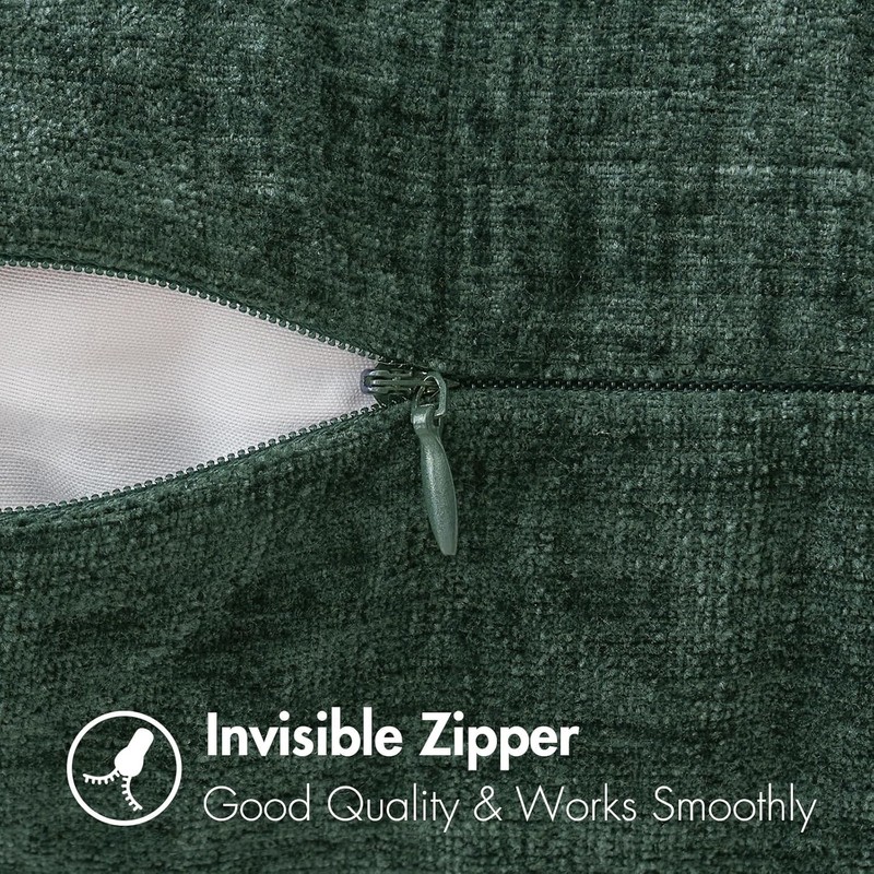 MIULEE Pack of 4 Christmas Dark Green Couch Throw Pillow