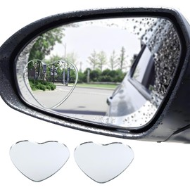 Hbxdeco 2PCS Heart Shaped Blind Spot Mirror for Cars, HD Glass Car Blind Spot Mirrors, Convex 360° Wide Angle Side Rear View Mirror, Universal Mini Adjustable Car Rearview Mirrors