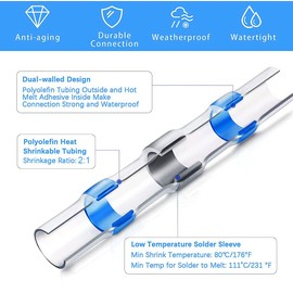 Premium Solder Seal Wire Connectors-Waterproof and Heat Shrinkable-250pcs Variety Pack for Automotive,Marine,and Electrical DIY Projects-Easy-to-Use,Durable & Reliable