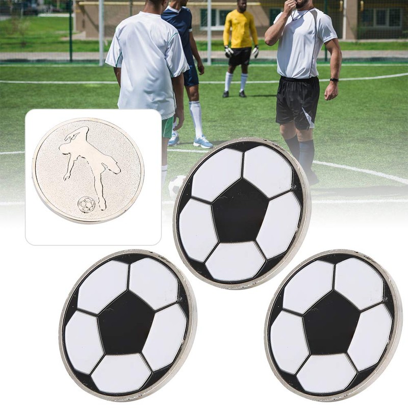 3Pcs Portable Soccer Referee Flip Coin Anti Rust Hard Alloy