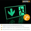 Emergency exit sign "left obliquely down" | aluminium, photoluminescent |