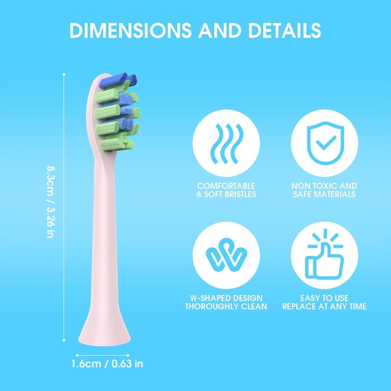 Toolsy 10PCS Replacement Heads Compatible with 7am2m AM100/AM101/AM105/AM111 Electric Toothbrush-