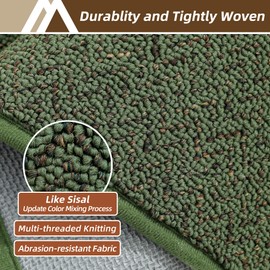 COSY HOMEER-Kitchen-Rugs-and-Mats 20"x32"Non-Slip Kitchen Mats for Floor Washable Stain Resistant Rugs for Kitchen Absorbent Kitchen Floor Mat,Green