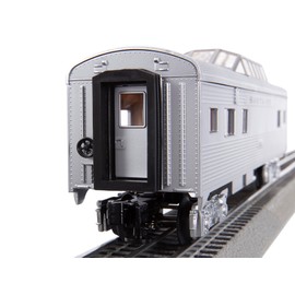 Lionel 684725 Santa Fe Add-On Vista Dome Car, O Gauge, Silver, Gray, Tan, black