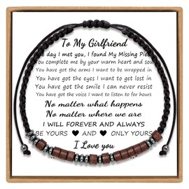 JoycuFF To My Girlfriend Bracelets Morse Code Bracelets for Women I Love You Birthday Anniversary Thanksgiving Day Christmas Gifts for Girlfriend from Boyfriend Wrap Strand Bracelet