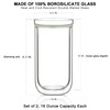Aquach Double Wall Glass Cup 16oz 2pcs, Clear Insulated Coffee