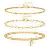 doubgood 14K Gold Plated Gold Bracelets for Women, Dainty Initial