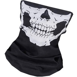 ONE LIMITATION FK002 Face Guard, Neck Warmer, Survival Game, Skull, Skull, UV Rays, White