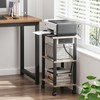 TUTOTAK 3 Tier Printer Stand, Rolling Printer Cart with Power