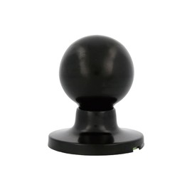 AMIG - Innentürknauf | Mit Einstiegsgriff 60/70 mm | Kugelknopf auf beiden Seiten | Für Durchgangstüren aus Holz von 35 bis 45 mm | Schwarzes Messing