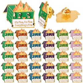 Ferreve 48 Pcs Positive Enamel Dumpster Fire Pins Gifts for Coworker (Colorful)