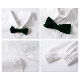 Volunboy Toddler Gentleman Wedding Guest Outfits Formal Bowtie Vest Ring Bearer Birthday Dress Shirts Pants Set (Velvetgreen, 3-4T)