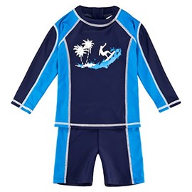 Landora®: Baby/Toddler Swimwear, Long Sleeve, 2-Piece Set with UV 50+ Protection and Oeko-Tex 100 Certification, Blue - 62/68