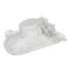 Floral Ruffle Brim Organza Hat - White OSFM