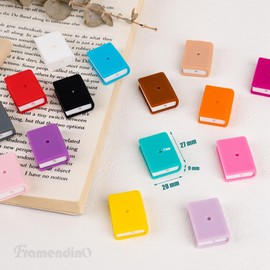 Framendino, paquete de 16 abalorio de silicona en forma de libro, abalorio focales espaciadoras de abalorio sueltas para llavero, pulsera, cordón, manualidades