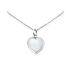 Sterling Silver Heart Necklace, Mother of Pearl Heart Pendant Necklace,