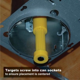 Calculated Industries 8110 Center Mark Drywall Recessed Lighting Cutout Magnetic Locator Tool for Non-LED Cans, Yellow