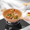 12.6 Inch Deep Frying Pan Nonstick Pan with Glass Lid,