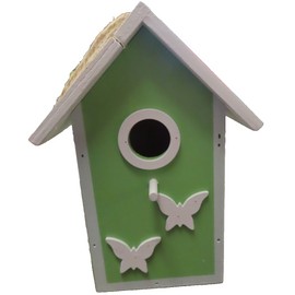 Unbranded Clever Garden Bird / Butterfly House  Green  3.5" w x 3.25" D x 7" T  with rope