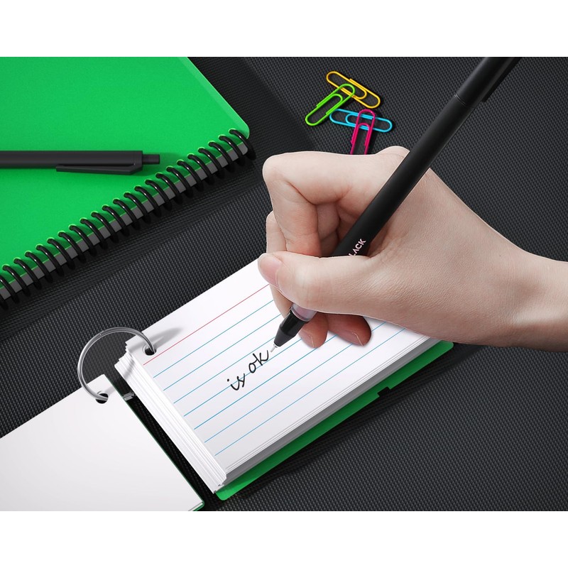 YIZUUN Index Cards 3x5, Flash Cards with Ring, 200 PCS,