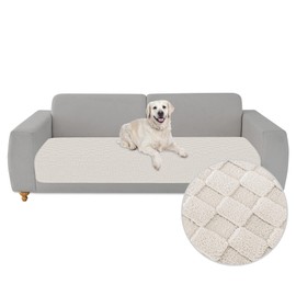 Foxdecor Fuzzy Dog Bed Cover, Couch Covers for Pets, Anti Slip Sofa Cover Velvet Dog Blanket Couch Protector Washable Dog Mat, Pet Bed Mat for Sofa, Cream White 30x70 inch