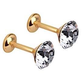 EleCharm 1 Pair Simple Design Diamond Crystal Curtain Hooks Curtain Buckle Wall Holdbacks Decorative Tiebacks (Gold)