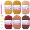 Jaciensh Soft Chenille Crochet Yarn, 6x50g Fluffy Plush Knitting Wool,