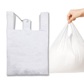 Delivery Service Opaque White Plastic Bags - 100 Count (26.5x47cm, Extra Large) 5L 2ea