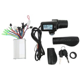 36V 48V 350W Electric Bicycle Brushless Controller Kit, Brushless Motor Controller with LCD Display Throttle Grip for 22.5 mm Handlebars