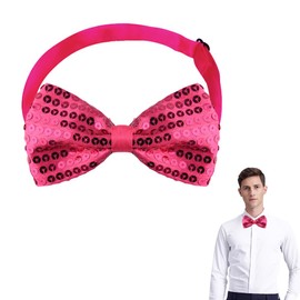 Hot Pink Glitter Bow Tie for Boys Kids Men Christmas Bow Tie for Men Cats Dogs Pre Tied Adjustable Bow Tie Hot Pink Sparkly Bowtie Bow Tie for Kids Men Christmas Bowtie Prom Party Banquet Bow Tie