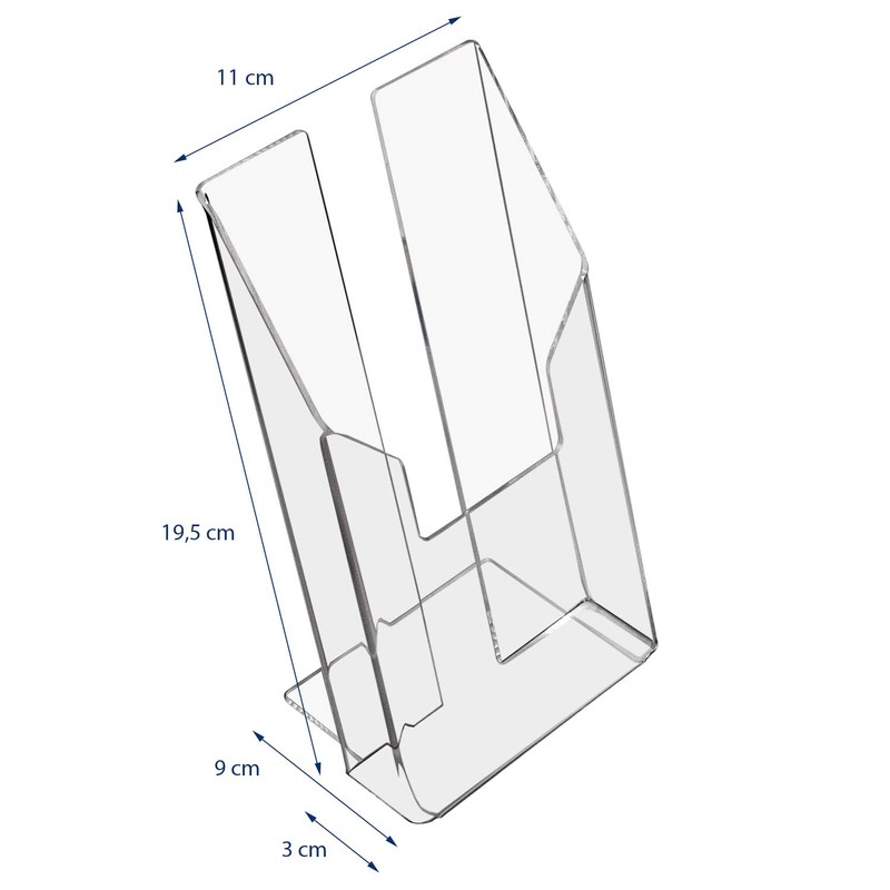 HMF 469600 Acrylic Brochure Holder, Various Sizes, Transparent